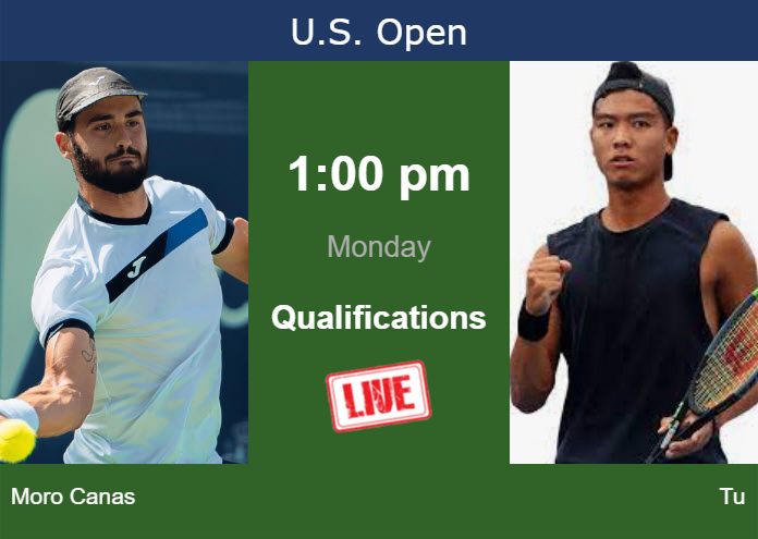 How to watch Moro Canas vs. Tu on live streaming at the U.S. Open on Monday Monday Live Streaming Alejandro Moro Canas vs Li Tu