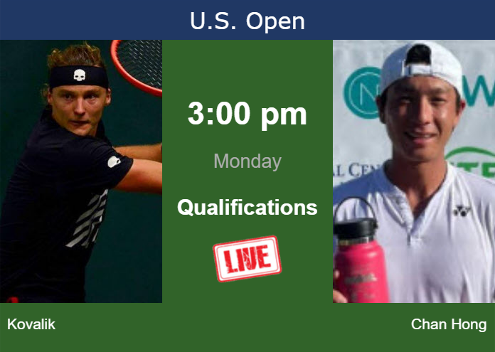 How to watch Kovalik vs. Chan Hong on live streaming at the U.S. Open on Monday Monday Live Streaming Jozef Kovalik vs Seong Chan Hong
