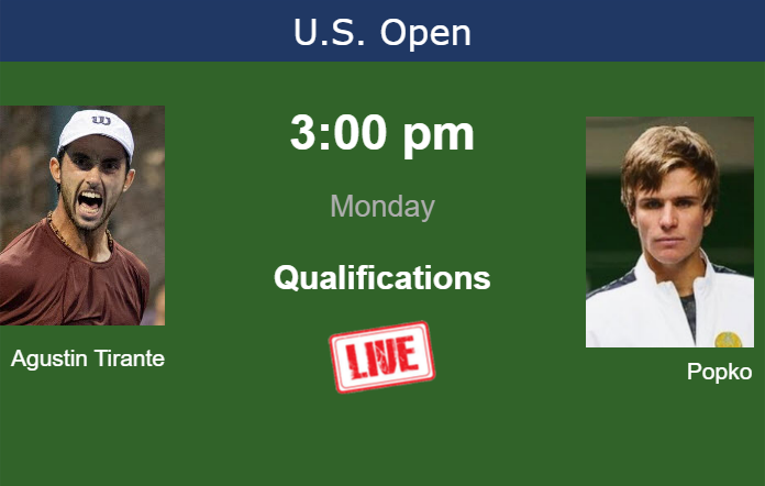 How to watch Agustin Tirante vs. Popko on live streaming at the U.S. Open on Monday