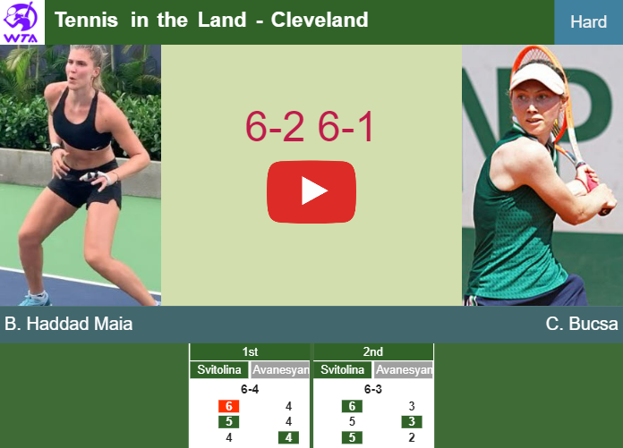 Ruthless Beatriz Haddad Maia breezes past Bucsa in the 2nd round to play vs Burel at the Tennis in the Land. HIGHLIGHTS – CLEVELAND RESULTS