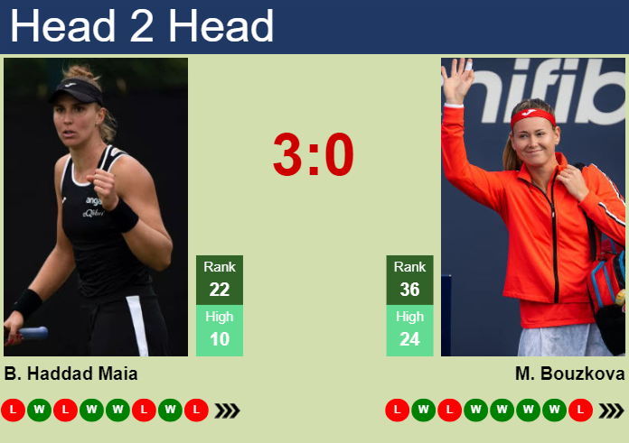 H2H, prediction of Beatriz Haddad Maia vs Marie Bouzkova in Toronto with odds, preview, pick | 7th August 2024