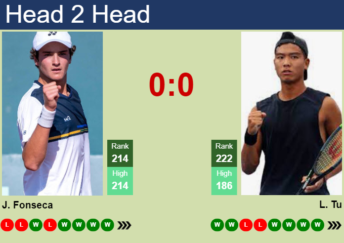 H2H, prediction of Joao Fonseca vs Li Tu in Lexington Challenger with odds, preview, pick | 4th August 2024