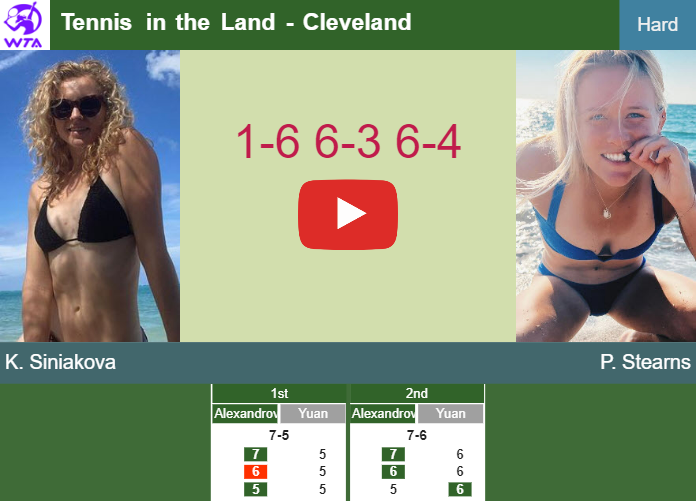 Katerina Siniakova victorious over Stearns in the quarter to set up a clash vs Haddad Maia at the Tennis in the Land. HIGHLIGHTS – CLEVELAND RESULTS