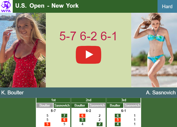 Katie Boulter bests Sasnovich in the 1st round to set up a clash vs Bouzas Maneiro. HIGHLIGHTS – U.S. OPEN RESULTS