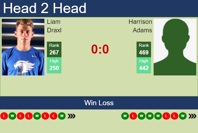 H2H, prediction of Liam Draxl vs Harrison Adams in Santo Domingo Challenger with odds, preview, pick | 12th August 2024