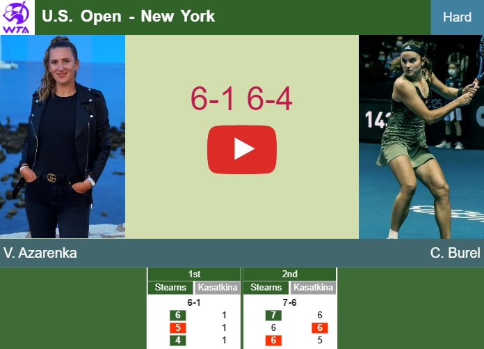 Amazing Victoria Azarenka motors past Burel in the 2nd round to set up a battle vs Wang. HIGHLIGHTS – U.S. OPEN RESULTS