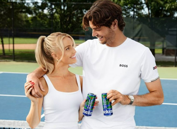 Taylor Fritz and girlfriend promote Heineken beer ahead of the US Open