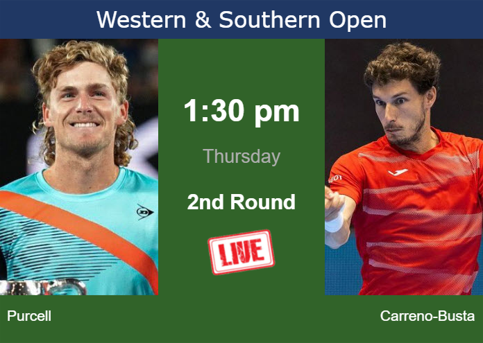 Thursday Live Streaming Max Purcell vs Pablo Carreno-Busta