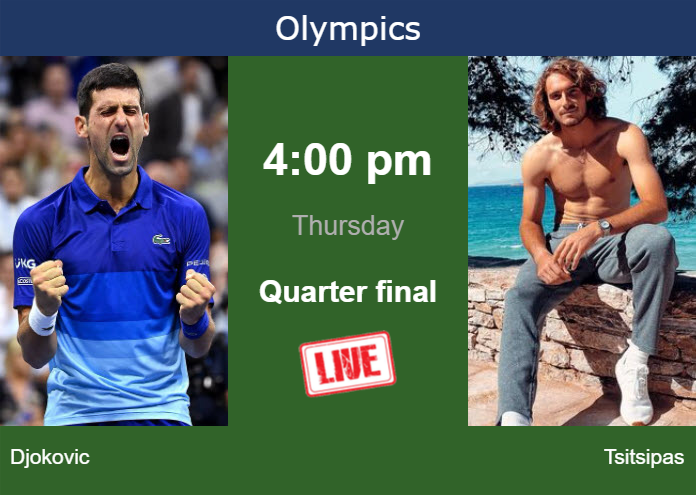 How to watch Djokovic vs. Tsitsipas on live streaming in Paris on Thursday Thursday Live Streaming Novak Djokovic vs Stefanos Tsitsipas