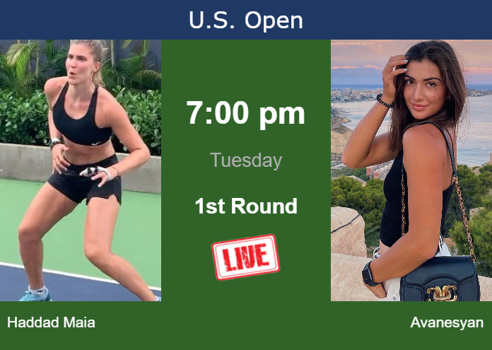 How to watch Haddad Maia vs. Avanesyan on live streaming at the U.S. Open on Tuesday