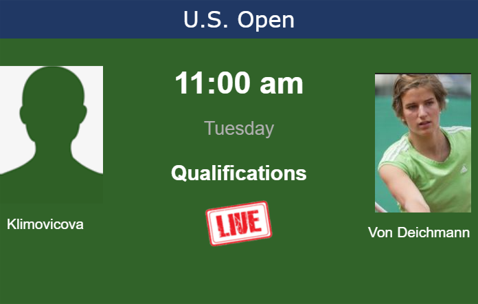 How to watch Klimovicova vs. Von Deichmann on live streaming at the U.S. Open on Tuesday