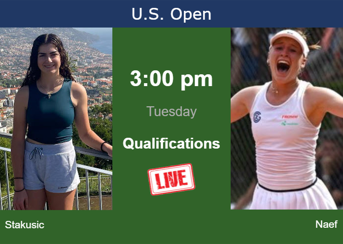 How to watch Stakusic vs. Naef on live streaming at the U.S. Open on Tuesday