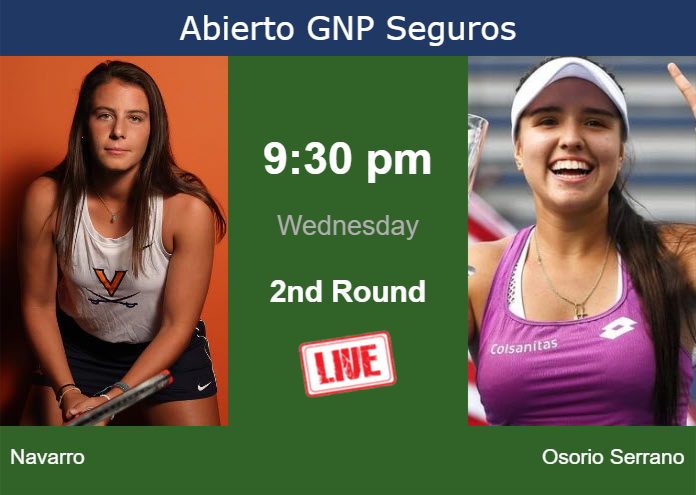 Wednesday Live Streaming Emma Navarro vs Maria Camila Osorio Serrano