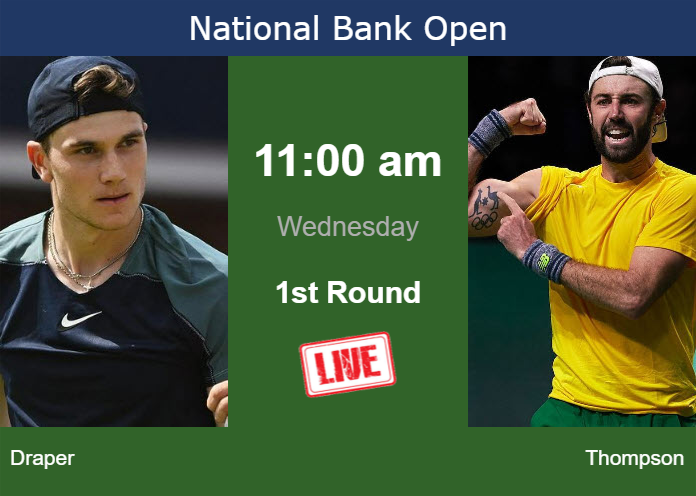 Wednesday Live Streaming Jack Draper vs Jordan Thompson