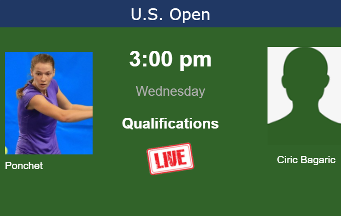 How to watch Ponchet vs. Ciric Bagaric on live streaming at the U.S. Open on Wednesday