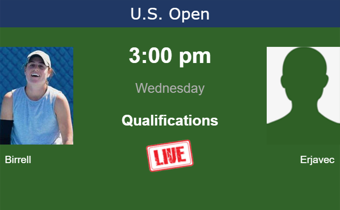 How to watch Birrell vs. Erjavec on live streaming at the U.S. Open on Wednesday