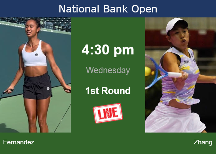 Wednesday Live Streaming Leylah Annie Fernandez vs Shuai Zhang