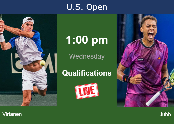 How to watch Virtanen vs. Jubb on live streaming at the U.S. Open on Wednesday