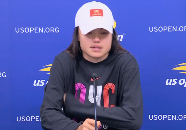 Emma Raducanu in tears after crashing out in US Open 1st round