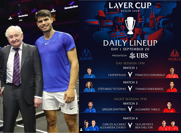 Alcaraz In Action At The Laver Cup