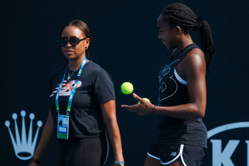 Coco Gauff’s mother comforts her after heartbreaking US Open exit