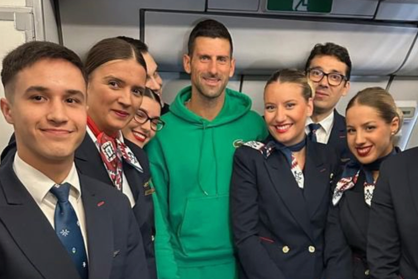 Djokovic Had A Lovely Surprise From Air Serbia Djokovic Had A Lovely Surprise From Air Serbia