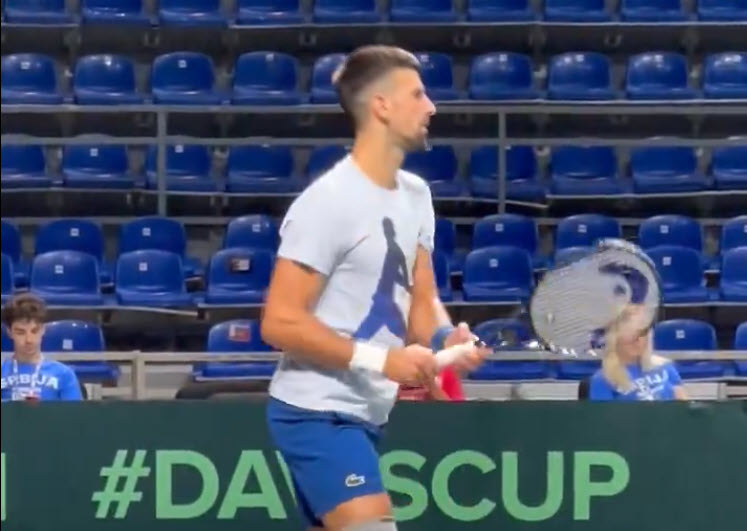 Djokovic Training For The Davis Cup
