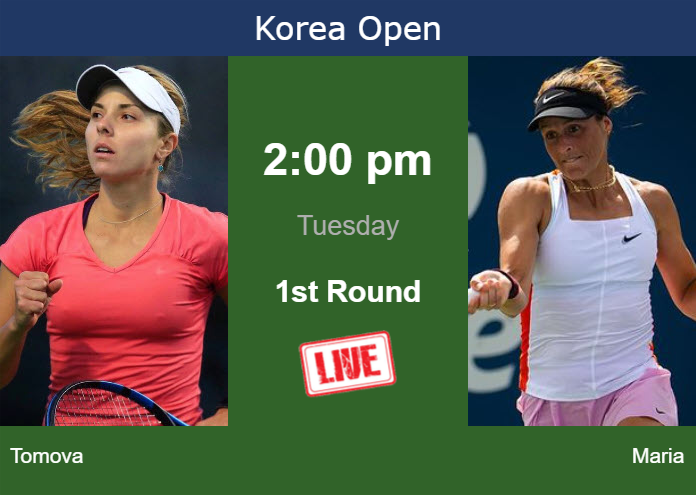 How to watch Tomova vs. Maria on live streaming in Seoul on Tuesday