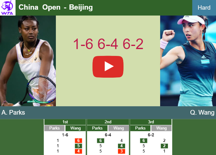 Prediction and head to head Alycia Parks vs. Qiang Wang