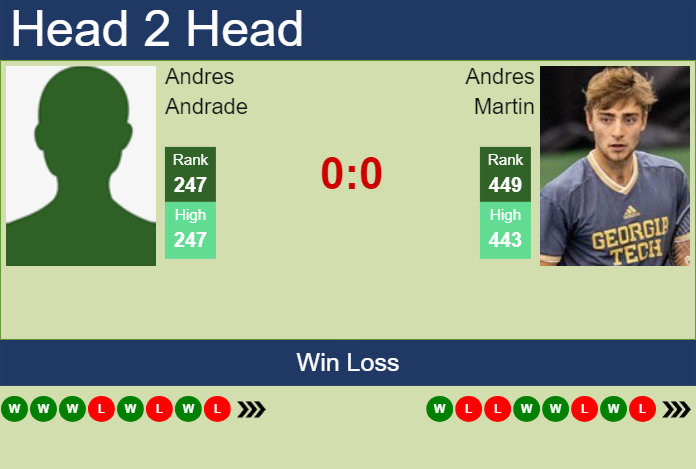 H2H, prediction of Andres Andrade vs Andres Martin in Charleston Challenger with odds, preview, pick | 23rd September 2024