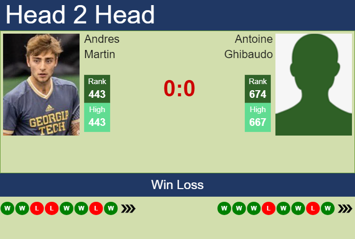 H2H, prediction of Andres Martin vs Antoine Ghibaudo in Columbus Challenger with odds, preview, pick | 16th September 2024