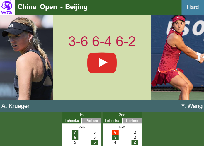 Ashlyn Krueger beats Wang in the 1st round to set up a clash vs Sun at the China Open. HIGHLIGHTS – BEIJING RESULTS