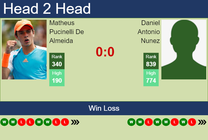 H2H, prediction of Matheus Pucinelli De Almeida vs Daniel Antonio Nunez in Antofagasta Challenger with odds, preview, pick | 24th September 2024