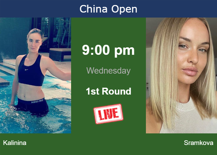 How to watch Kalinina vs. Sramkova on live streaming in Beijing on Wednesday