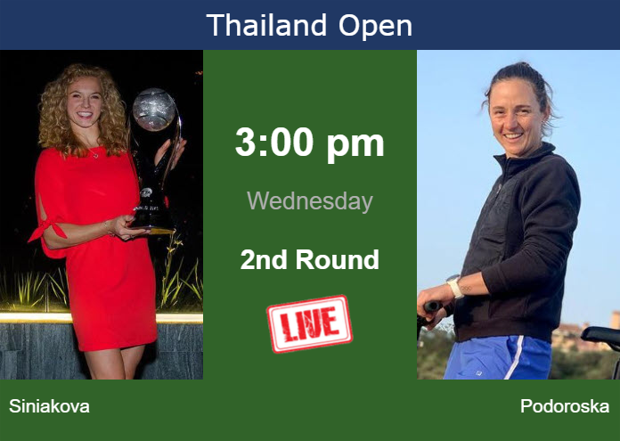 Tuesday Live Streaming Katerina Siniakova vs Nadia Podoroska
