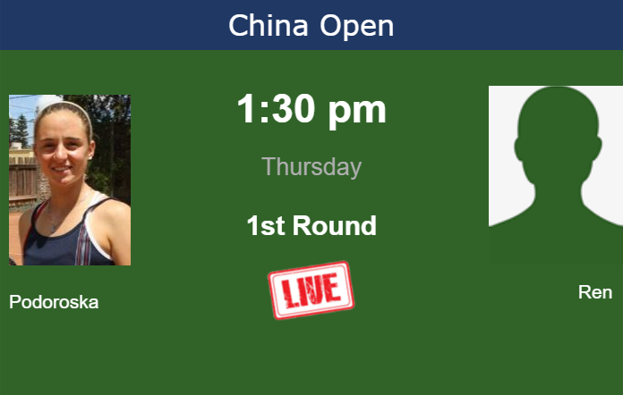How to watch Podoroska vs. Ren on live streaming in Beijing on Thursday Wednesday Live Streaming Nadia Podoroska vs Yufei Ren