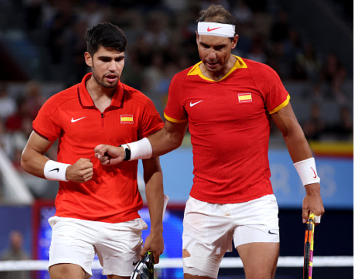 Alcaraz And Nadal Shake Hands