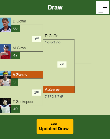 Alexander Zverev Draw info