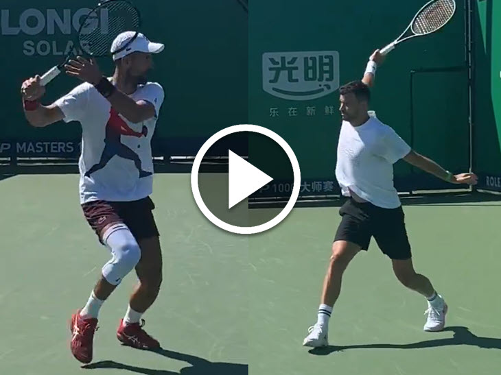 Djokovic And Dimitrov Training Together Djokovic And Dimitrov Training Together