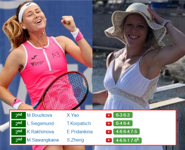 JIUJIANG RESULTS. Marie Bouzkova, Laura Siegemund, Kamilla Rakhimova, Mananchaya Sawangkaew win on Wednesday