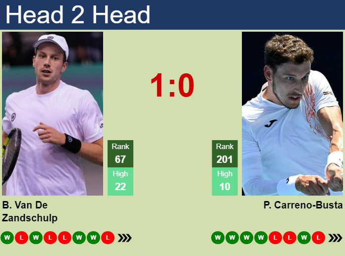 H2H, prediction of Botic Van De Zandschulp vs Pablo Carreno-Busta in Shanghai with odds, preview, pick | 2nd October 2024