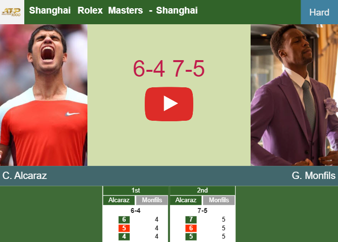 Carlos Alcaraz dispatches Monfils in the 4th round at the Shanghai Rolex Masters – SHANGHAI RESULTS. HIGHLIGHTS, INTERVIEW