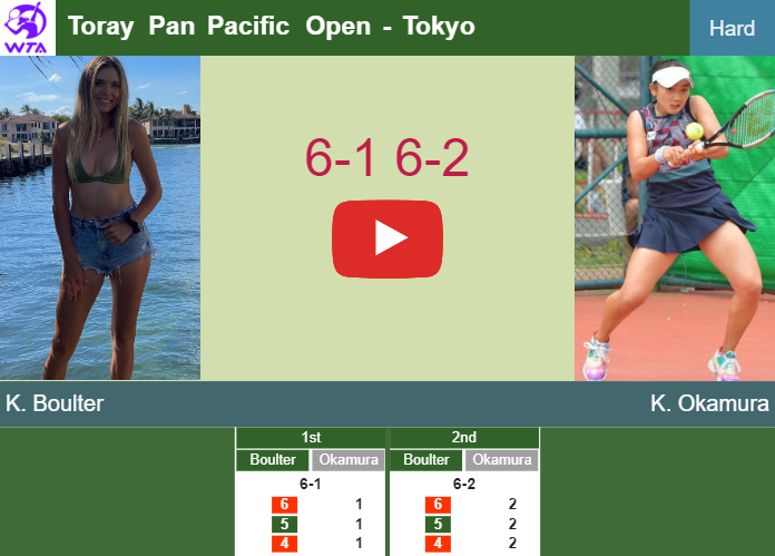 Inexorable Katie Boulter vanquishes Okamura in the 2nd round to battle vs Vanessa Andreescu. HIGHLIGHTS – TOKYO RESULTS