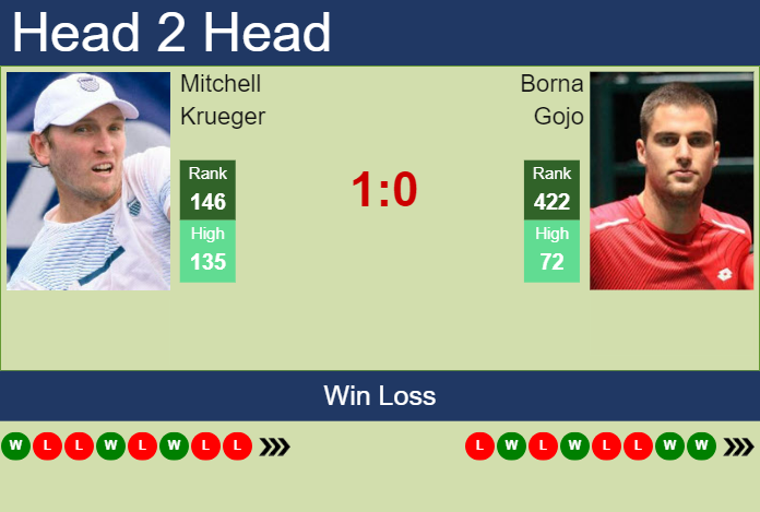 H2H, prediction of Mitchell Krueger vs Borna Gojo in Sioux Falls Challenger with odds, preview, pick | 22nd October 2024