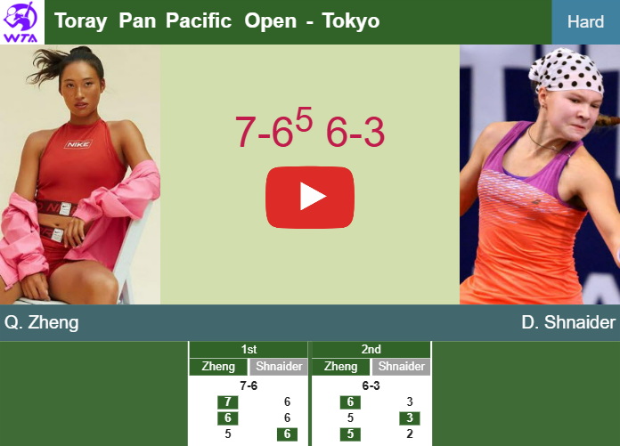 Qinwen Zheng downs Shnaider in the semifinal – TOKYO RESULTS. HIGHLIGHTS