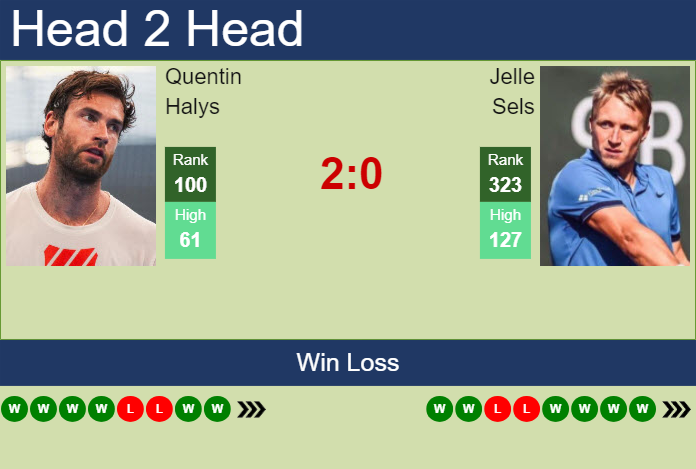 H2H, prediction of Quentin Halys vs Jelle Sels in Captif Challenger with odds, preview, pick | 4th October 2024