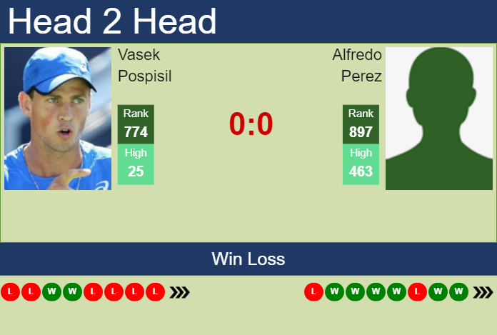 H2H, prediction of Vasek Pospisil vs Alfredo Perez in Calgary Challenger with odds, preview, pick | 15th October 2024