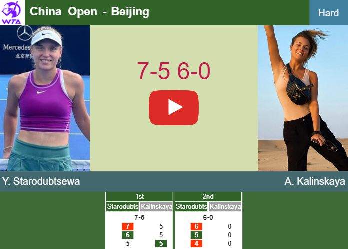 Remarkable Yulia Starodubtsewa brushes past Kalinskaya in the 4th round to play vs Gauff. HIGHLIGHTS – BEIJING RESULTS