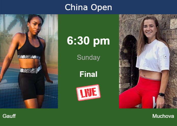 How to watch Gauff vs. Muchova on live streaming in Beijing on Sunday