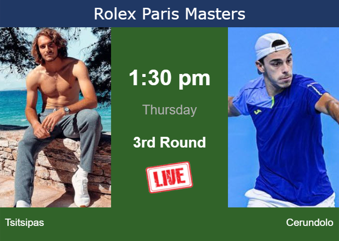 Thursday Live Streaming Stefanos Tsitsipas vs Francisco Cerundolo